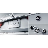 Lexus LS Plating Number Frame (Front & Rear) & Lock Bolt (logo) Set